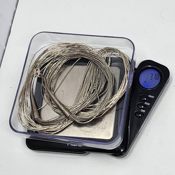 Sterling Silver Vintage Tube Beaded Layered Retro Necklace - Picture 7 of 7